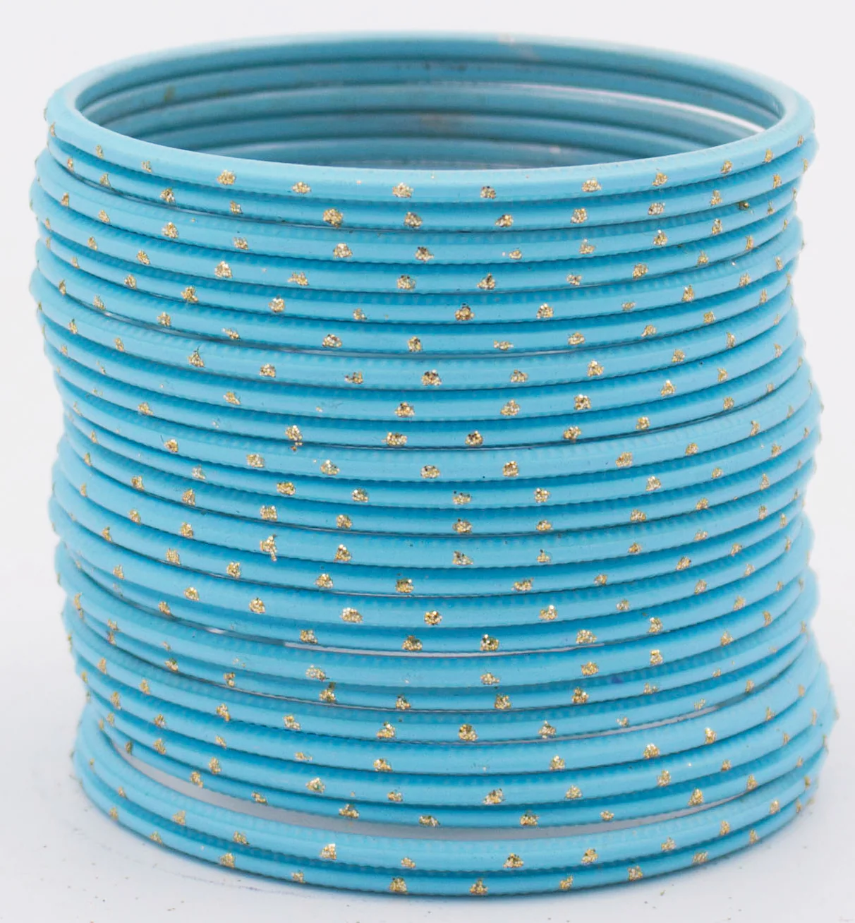 Set of 24 Plain Matte Textured Metal Bangles By Leshya - Image 22