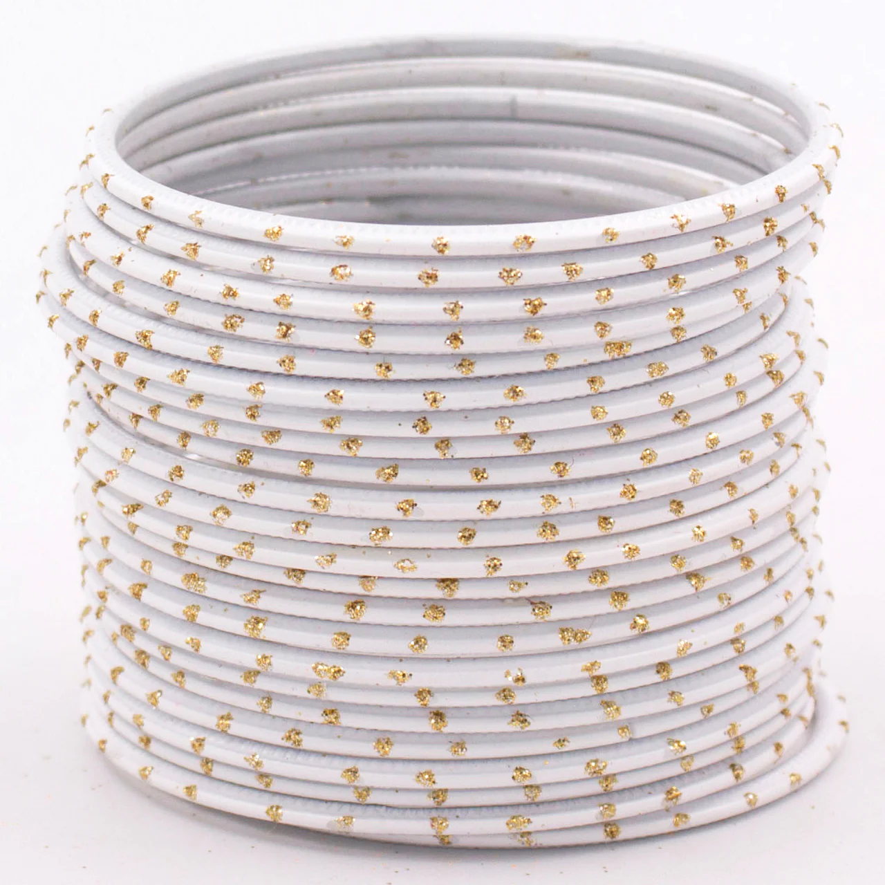 Set of 24 Plain Matte Textured Metal Bangles By Leshya - Image 24