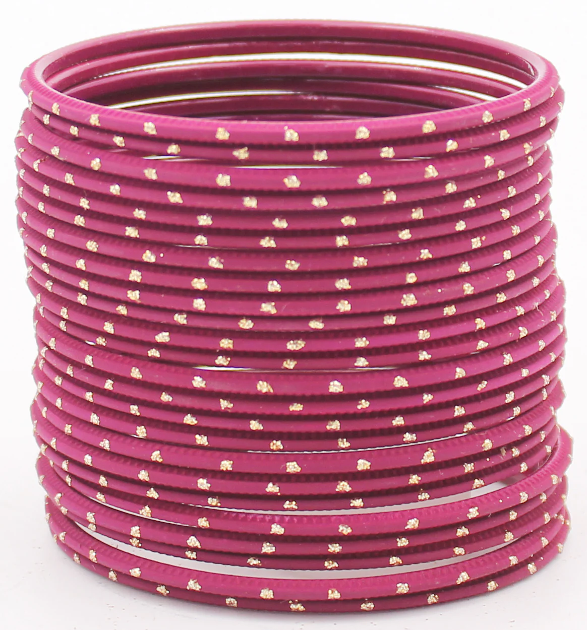 Set of 24 Plain Matte Textured Metal Bangles By Leshya - Image 25