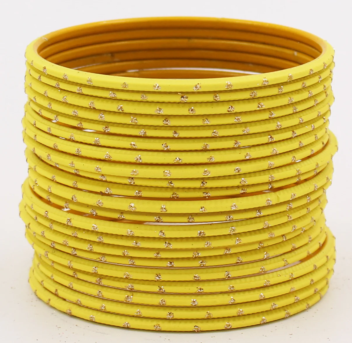 Set of 24 Plain Matte Textured Metal Bangles By Leshya - Image 26