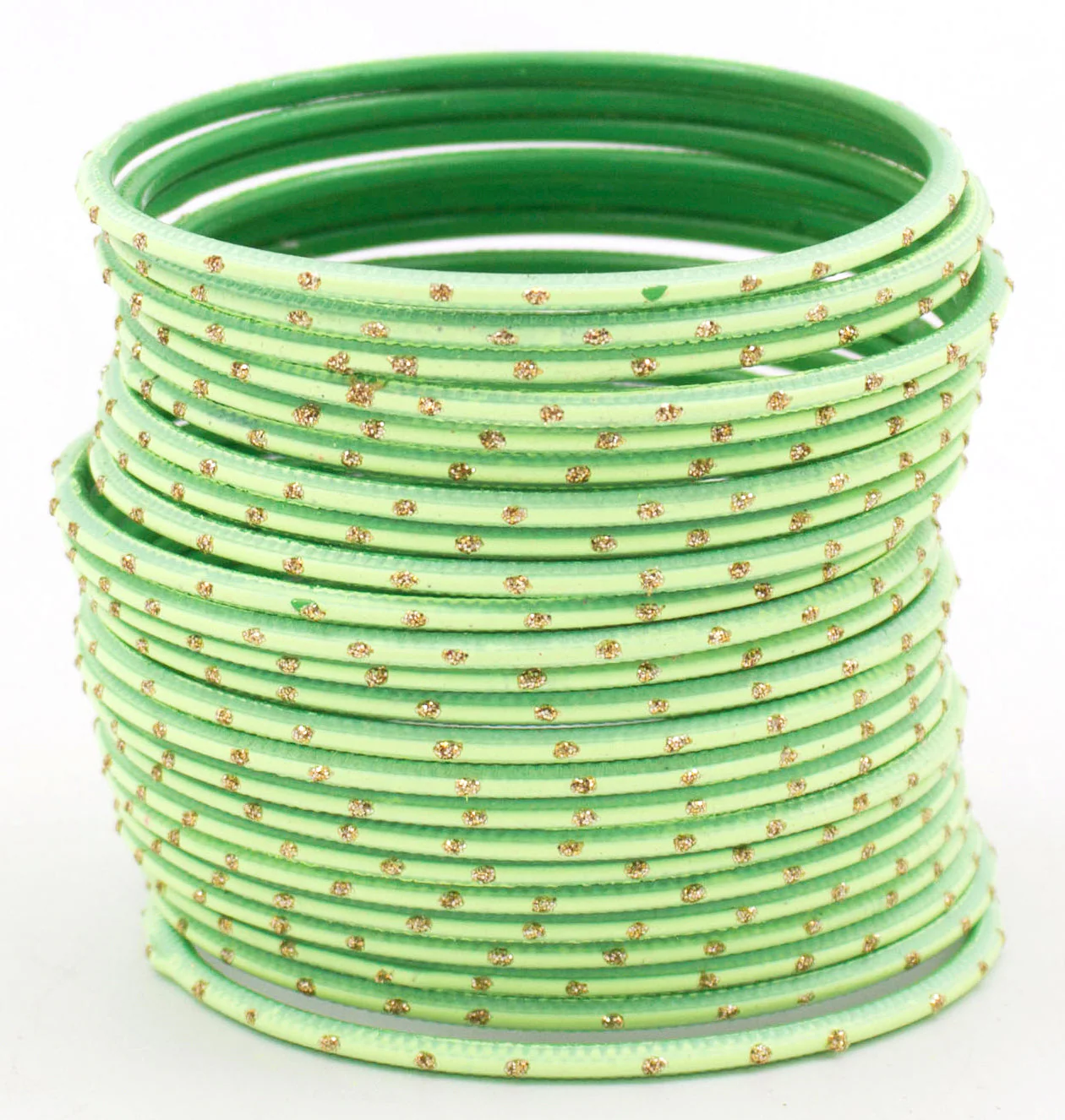 Set of 24 Plain Matte Textured Metal Bangles By Leshya Plus Size - Image 6