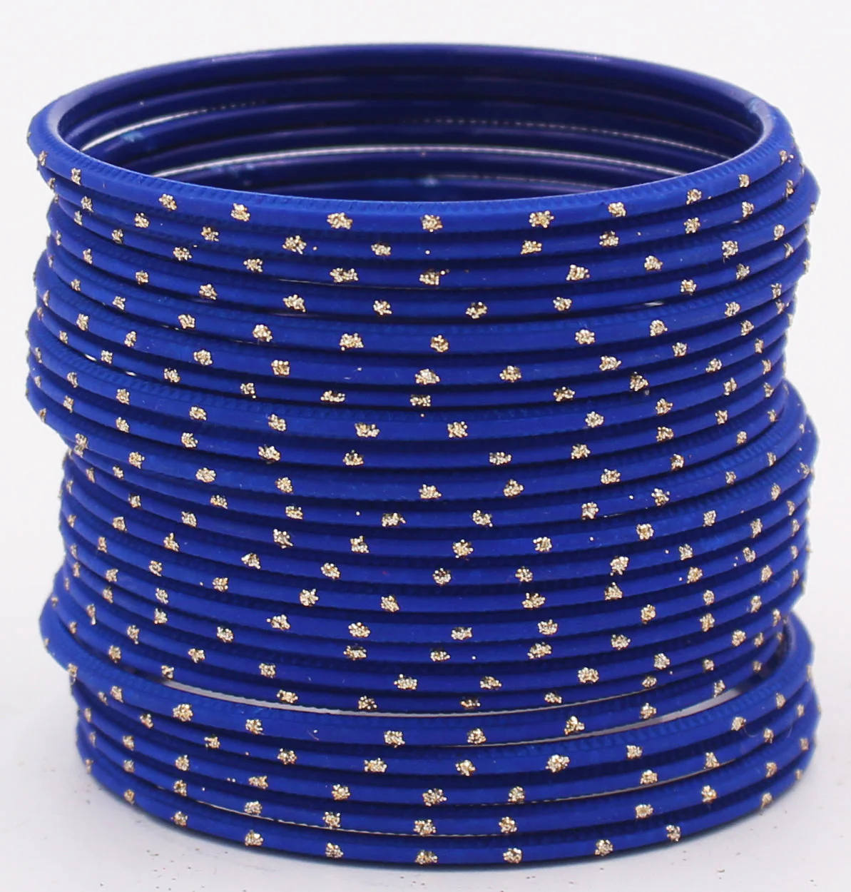Set of 24 Plain Matte Textured Metal Bangles By Leshya Plus Size - Image 8