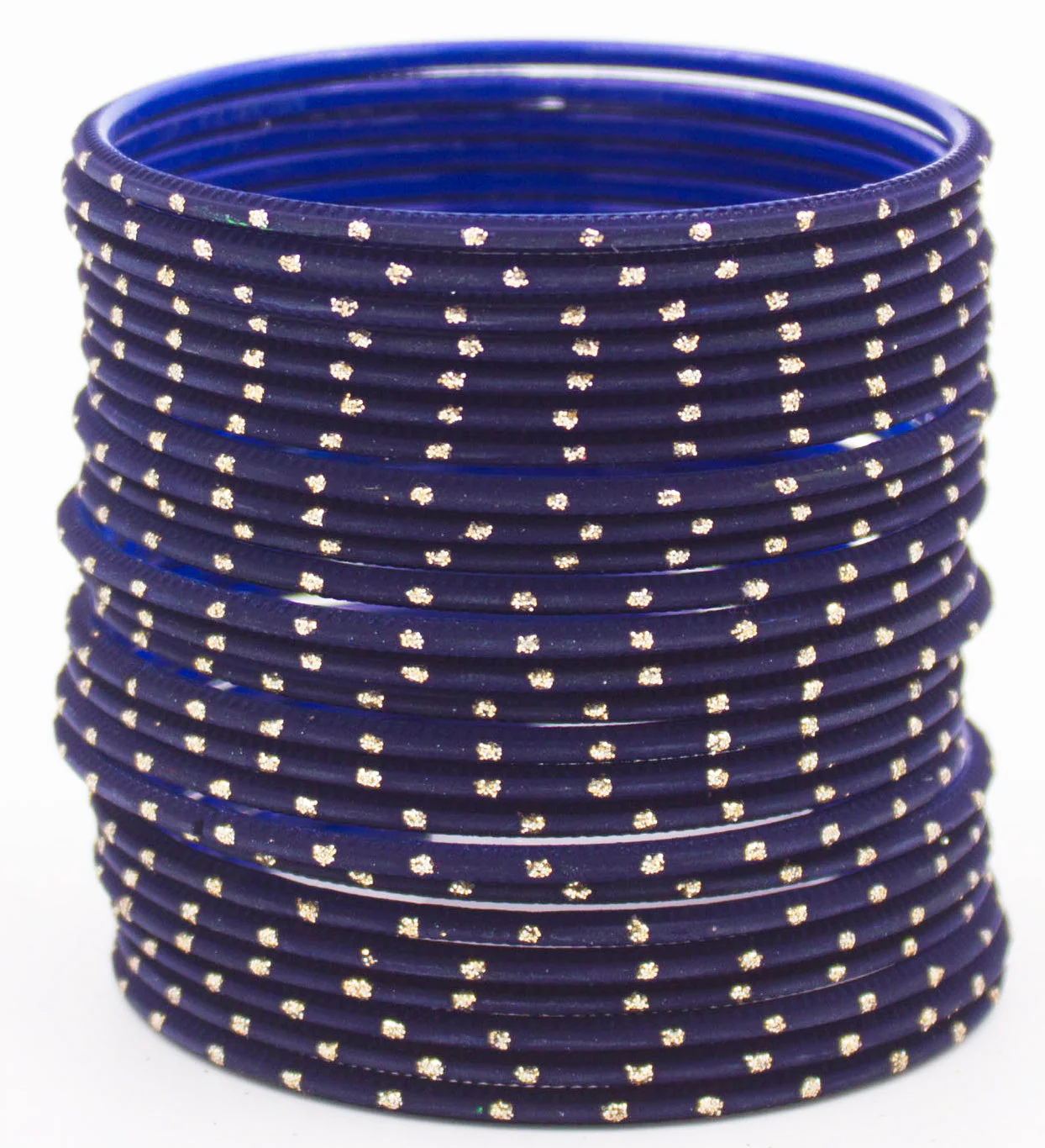 Set of 24 Plain Matte Textured Metal Bangles By Leshya Plus Size - Image 9