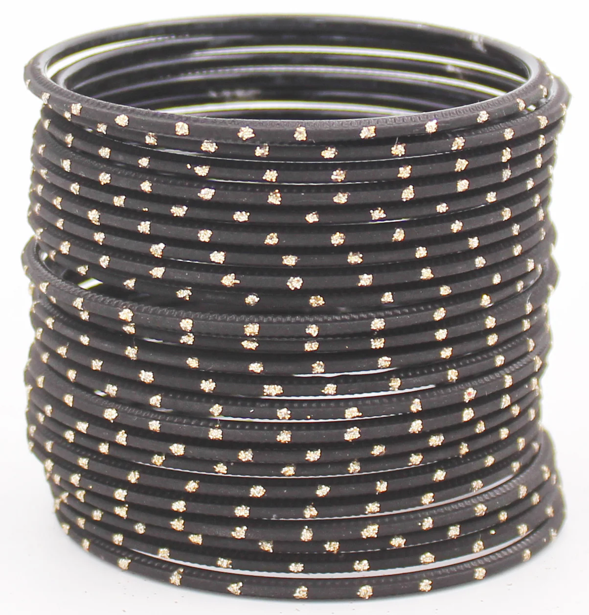 Set of 24 Plain Matte Textured Metal Bangles By Leshya - Image 4