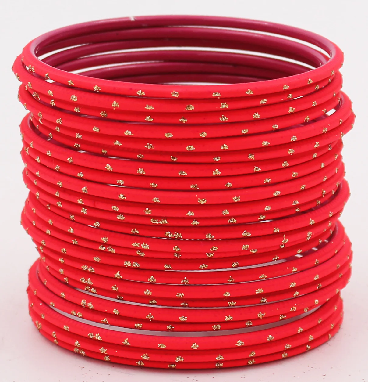 Set of 24 Plain Matte Textured Metal Bangles By Leshya - Image 6