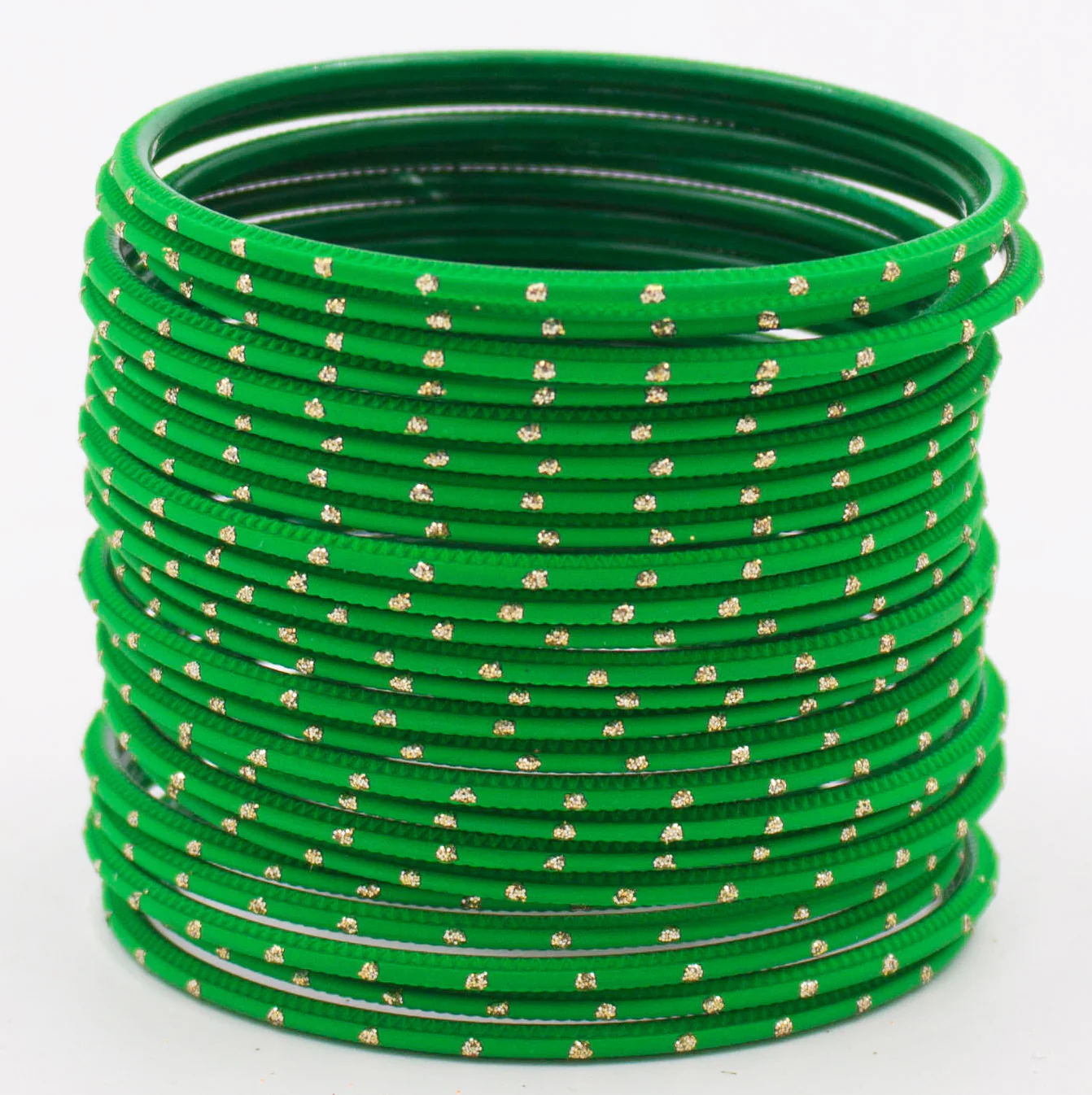 Set of 24 Plain Matte Textured Metal Bangles By Leshya - Image 8