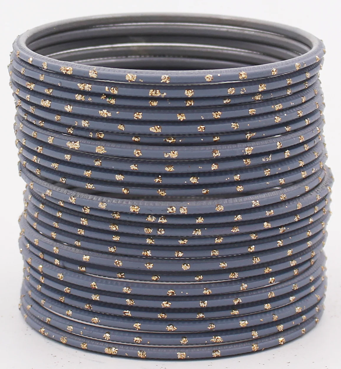 Set of 24 Plain Matte Textured Metal Bangles By Leshya - Image 9