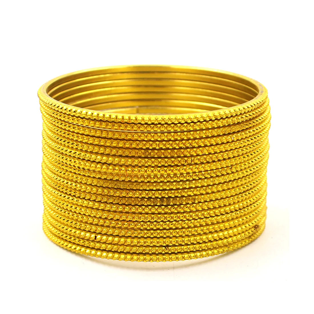 Set of 24 Plain Running Dotted One-Piece Metal Bangles by Leshya - Image 14