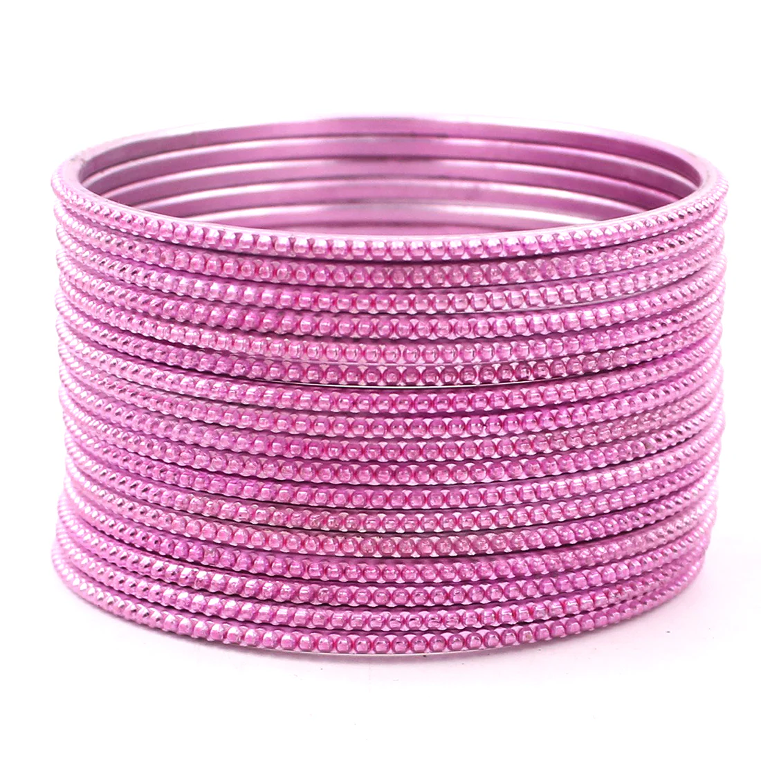 Set of 24 Plain Running Dotted One-Piece Metal Bangles by Leshya - Image 15
