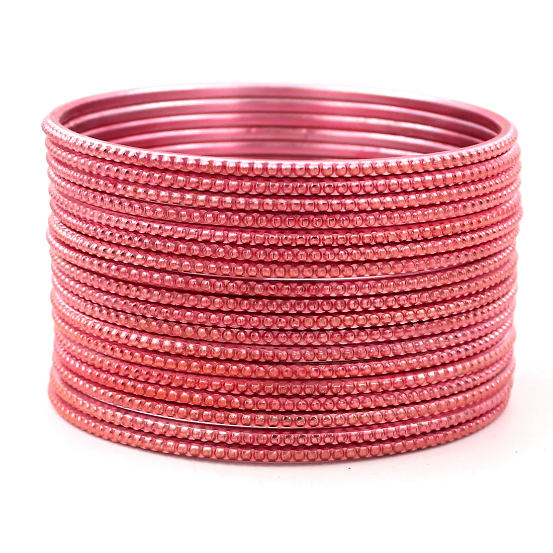 Set of 24 Plain Running Dotted One-Piece Metal Bangles by Leshya - Image 16