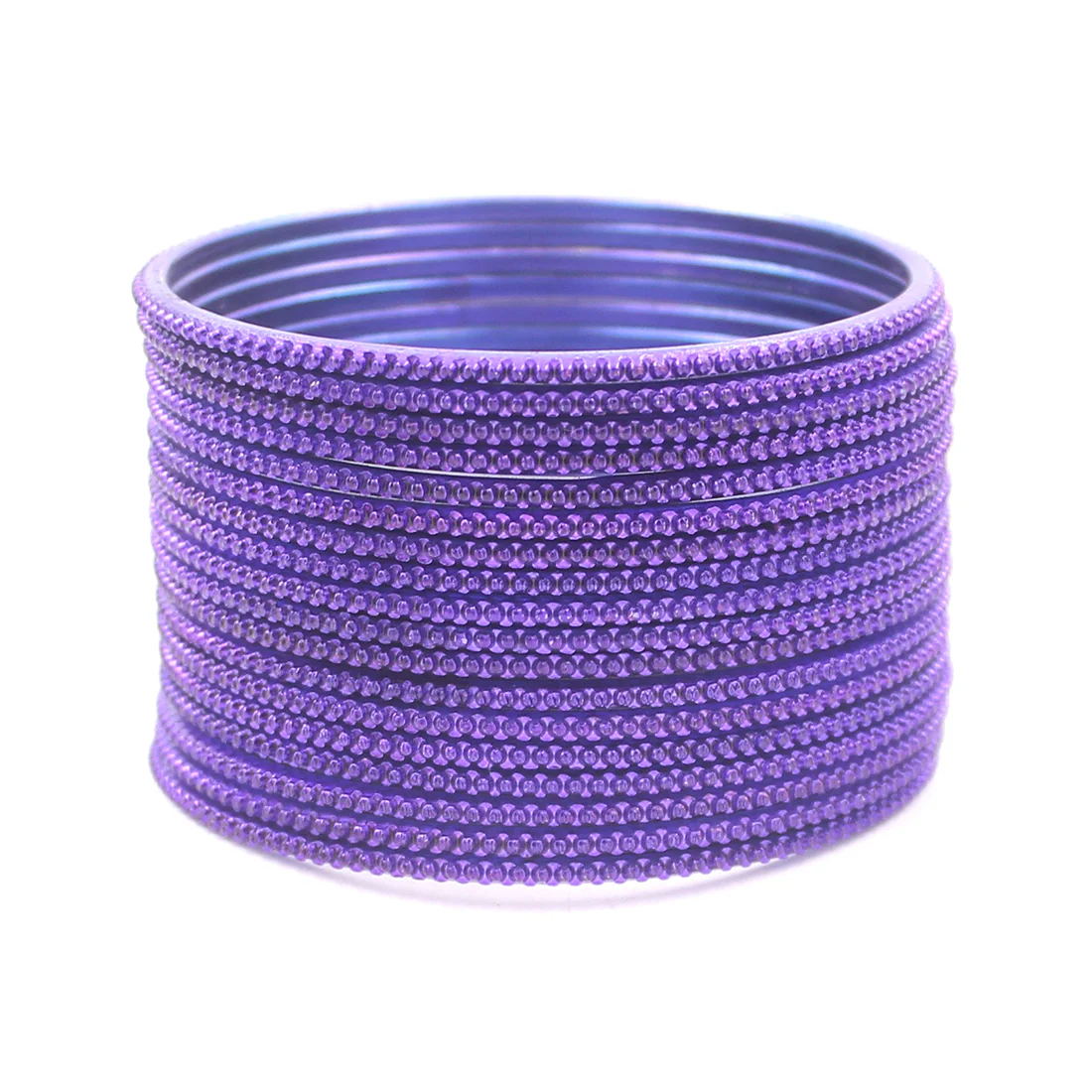 Set of 24 Plain Running Dotted One-Piece Metal Bangles by Leshya - Image 4