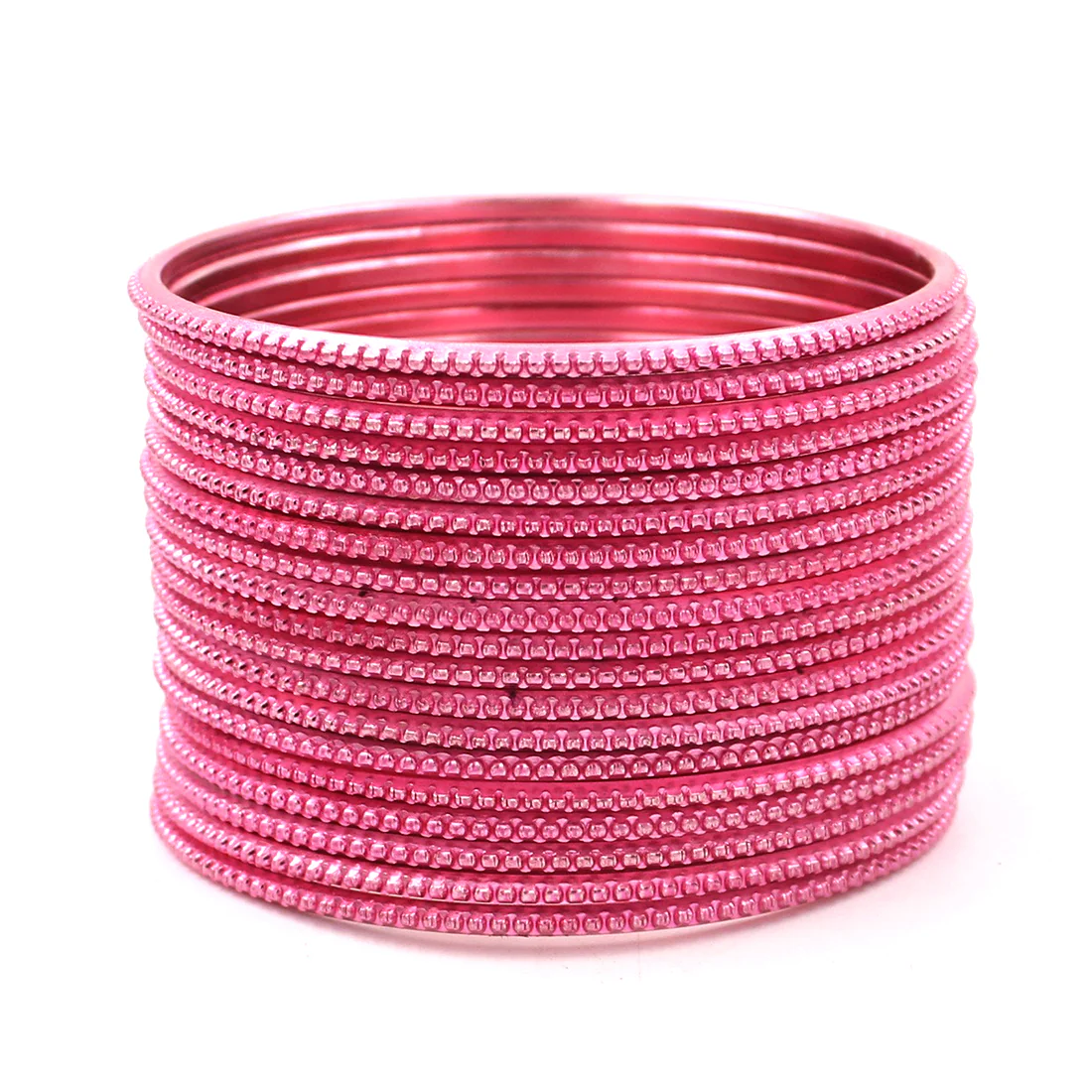 Set of 24 Plain Running Dotted One-Piece Metal Bangles by Leshya - Image 6