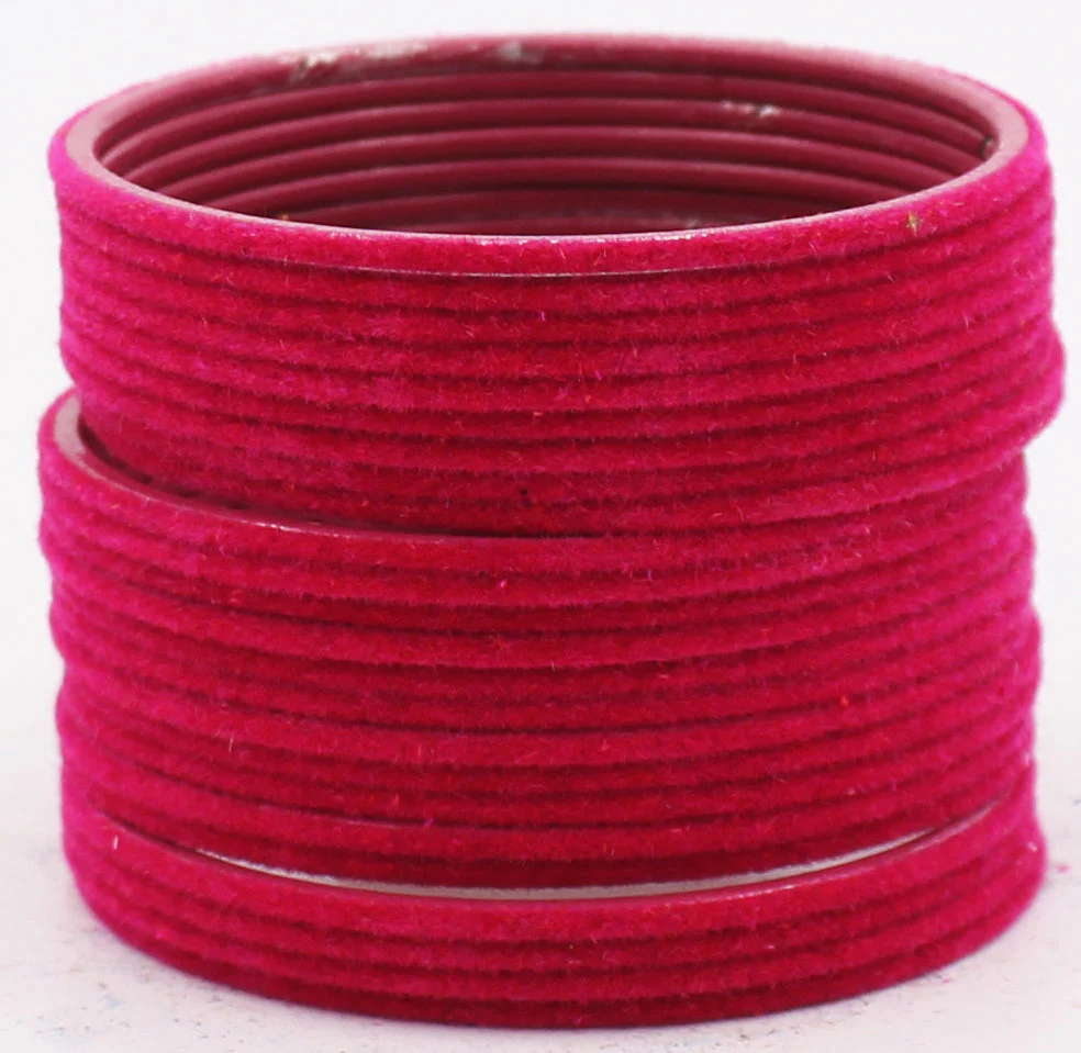 Set of 24 Plain Velvet Metal Bangles by Leshya - Image 3