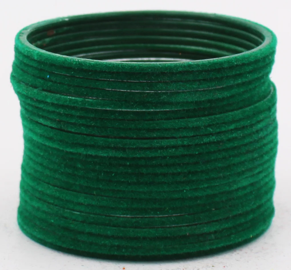 Set of 24 Plain Velvet Metal Bangles by Leshya (Plus Size) - Image 10