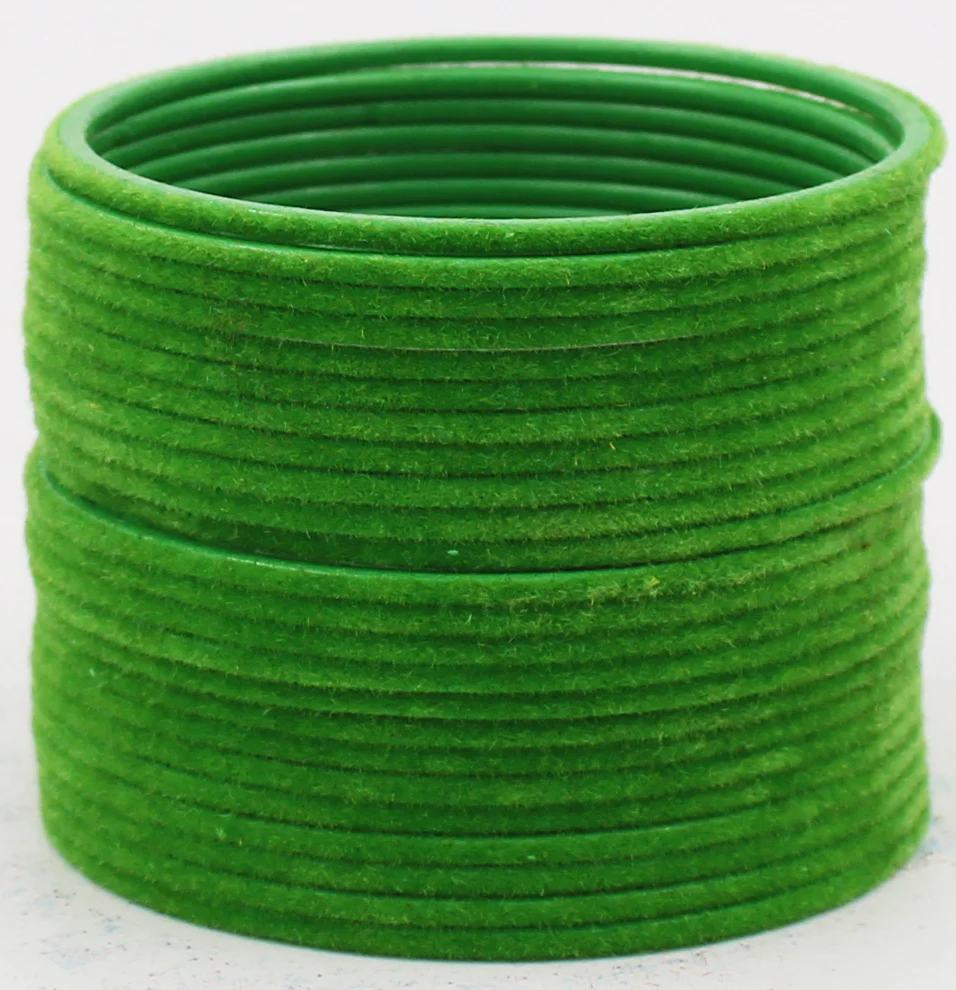 Set of 24 Plain Velvet Metal Bangles by Leshya (Plus Size) - Image 11