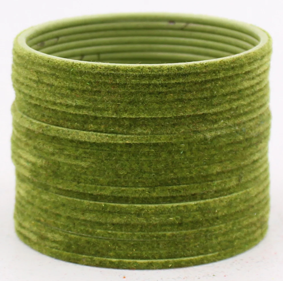 Set of 24 Plain Velvet Metal Bangles by Leshya (Plus Size) - Image 20