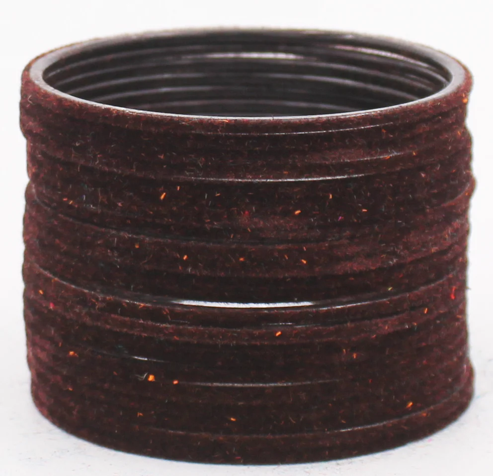 Set of 24 Plain Velvet Metal Bangles by Leshya (Plus Size) - Image 7