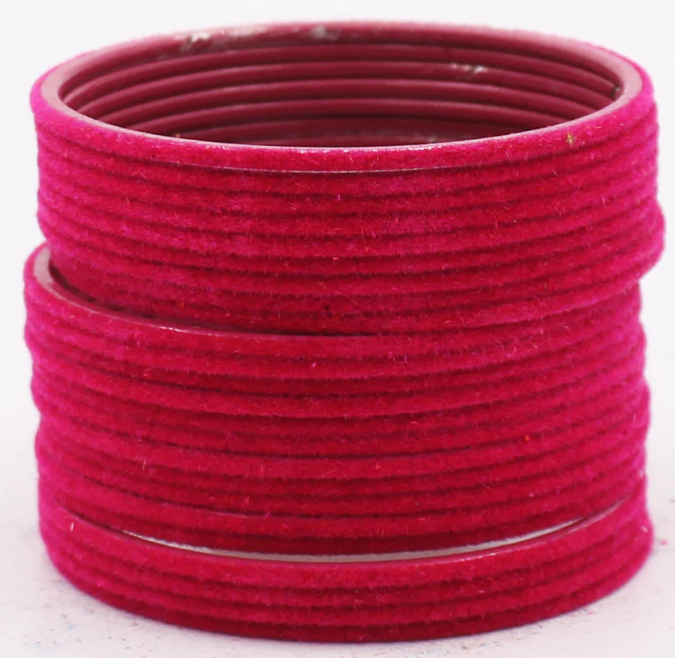 Set of 24 Plain Velvet Metal Bangles by Leshya (Plus Size) - Image 9