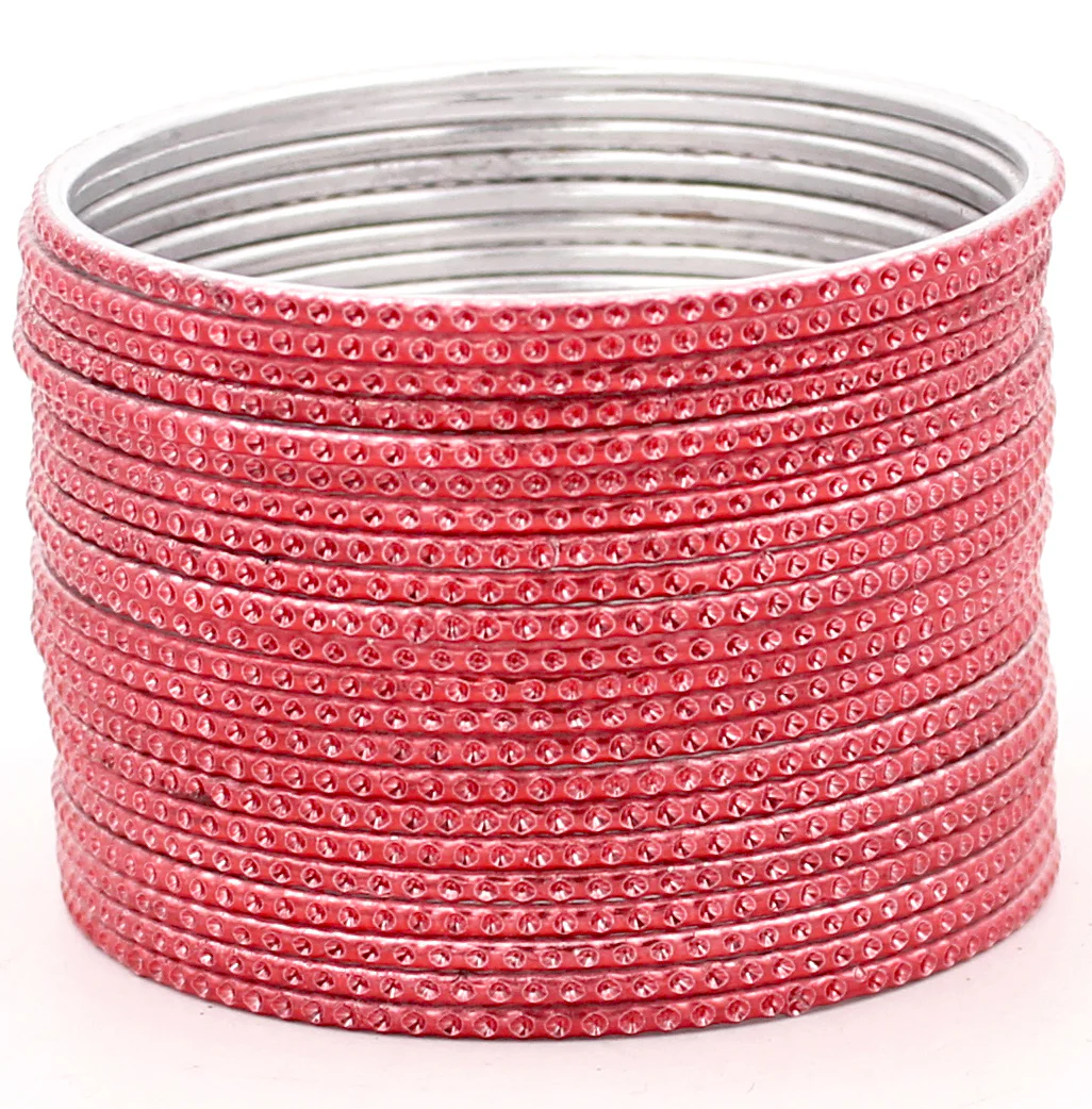 Set of 24 Shining Bangles with Embossed Pattern by Leshya - Image 11