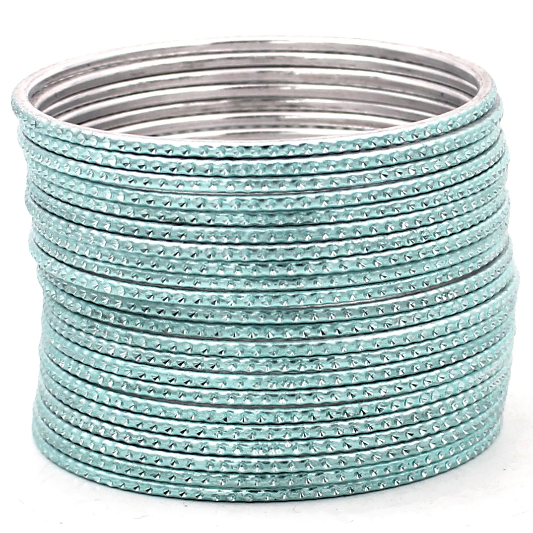 Set of 24 Shining Bangles with Embossed Pattern by Leshya - Image 4