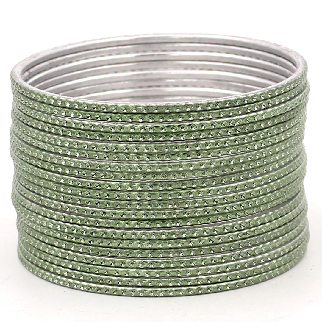 Set of 24 Shining Bangles with Embossed Pattern by Leshya - Image 7