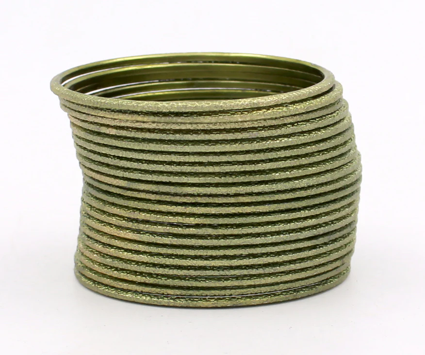 Set of 24 Shining Bangles with Etching Design by Leshya - Image 16