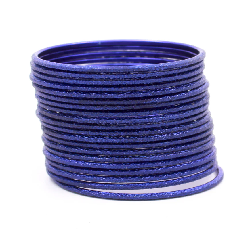 Set of 24 Shining Bangles with Etching Design by Leshya - Image 3