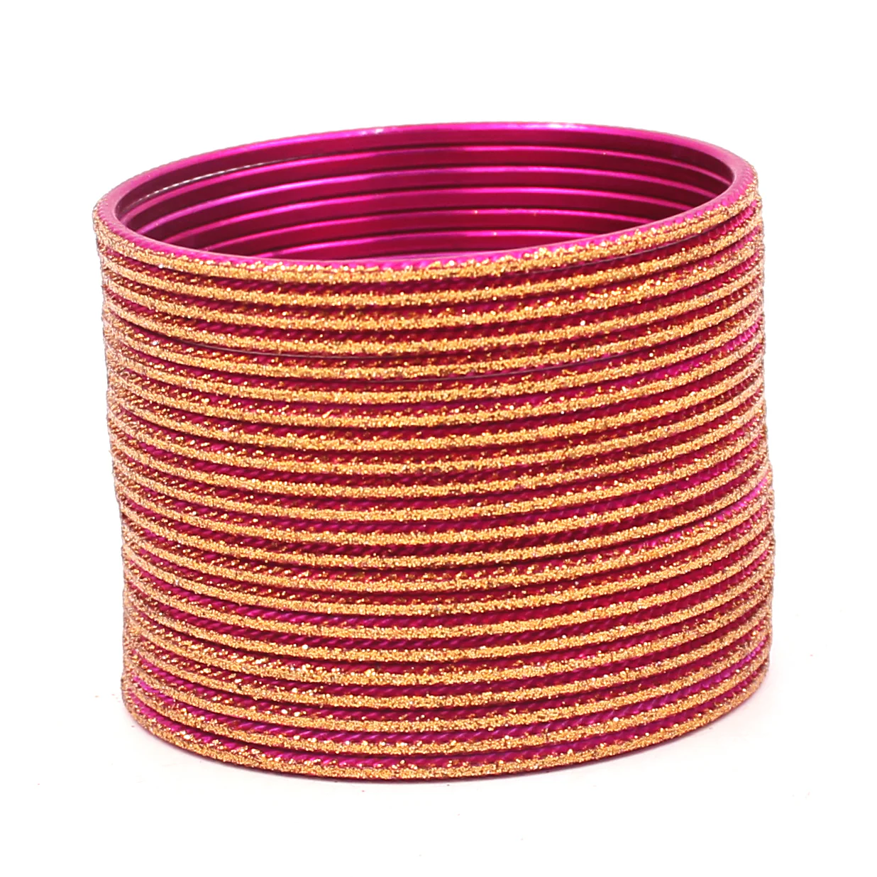 Set of 24 Shining Bangles with Golden Glitter Layering by Leshya - Image 11