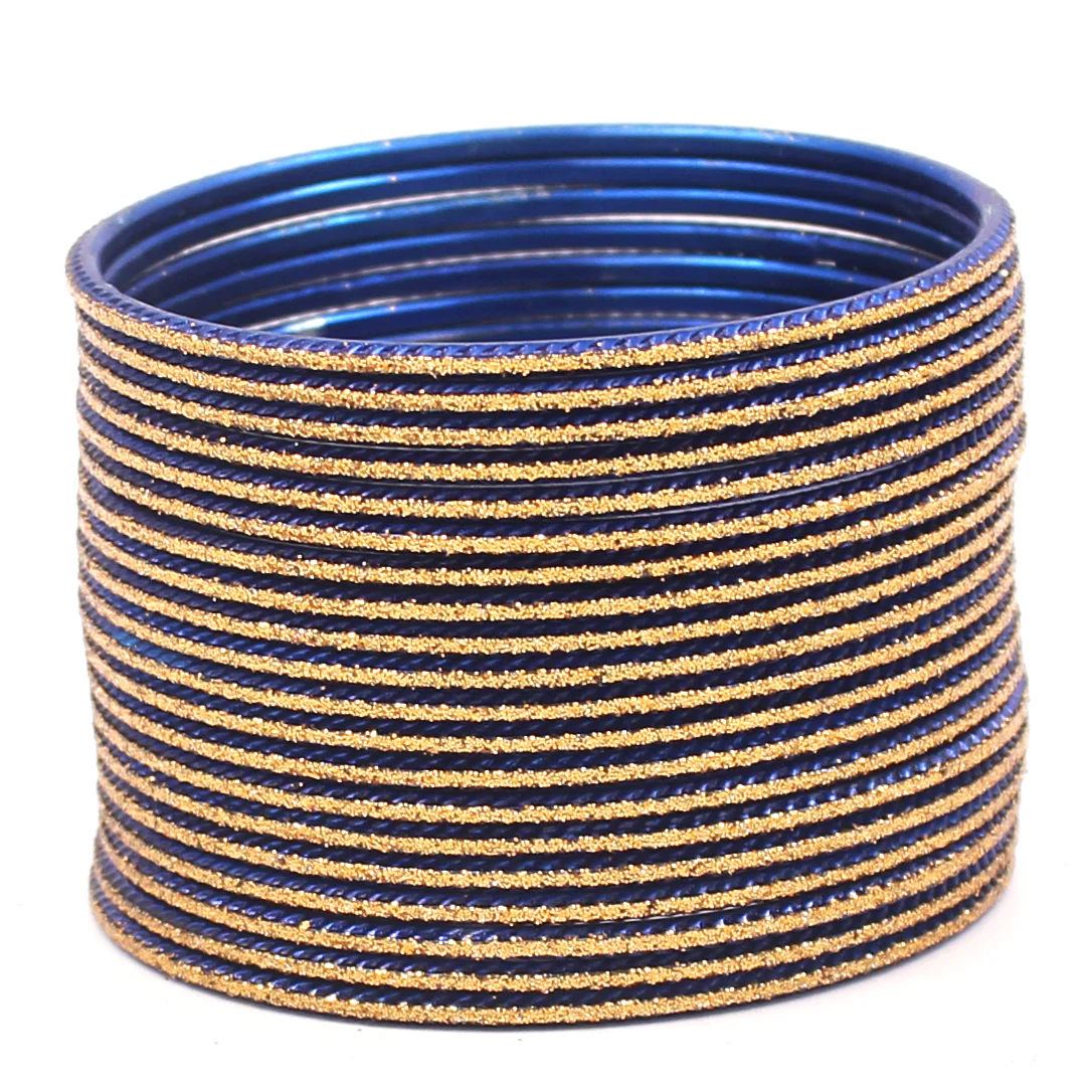 Set of 24 Shining Bangles with Golden Glitter Layering by Leshya - Image 12