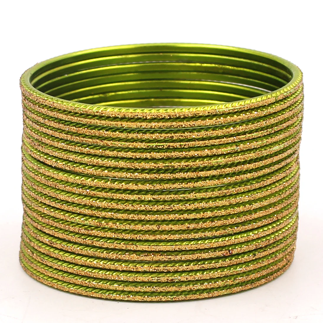 Set of 24 Shining Bangles with Golden Glitter Layering by Leshya - Image 6