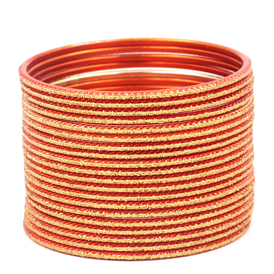Set of 24 Shining Bangles with Golden Glitter Layering by Leshya - Image 7
