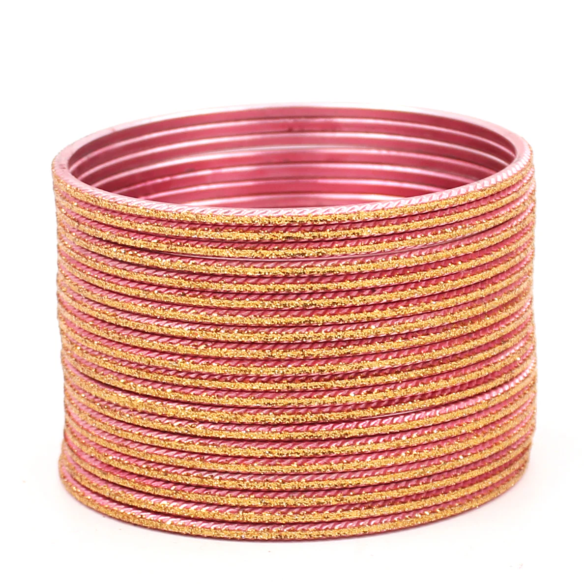 Set of 24 Shining Bangles with Golden Glitter Layering by Leshya - Image 9