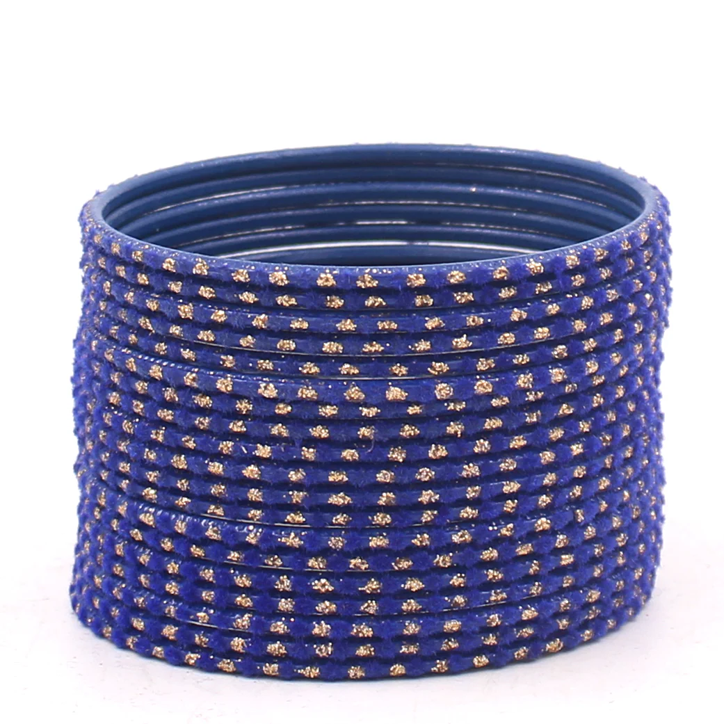 Set of 24 Velvet Bangles with Golden Boond by Leshya - Image 12