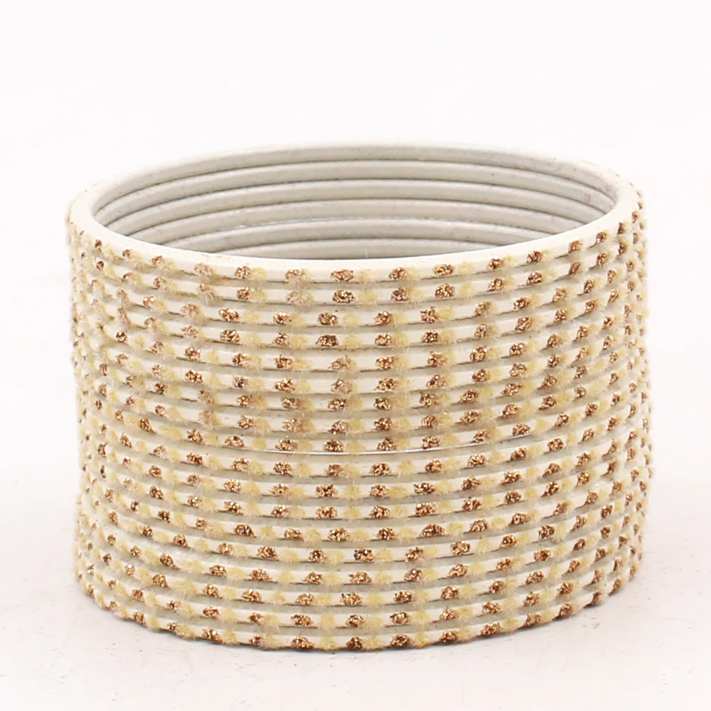 Set of 24 Velvet Bangles with Golden Boond by Leshya - Image 2