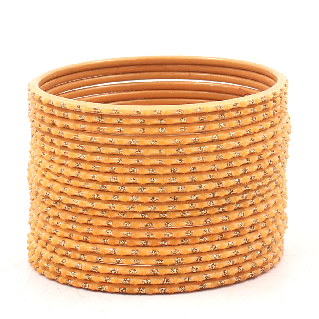 Set of 24 Velvet Bangles with Golden Boond by Leshya - Image 4