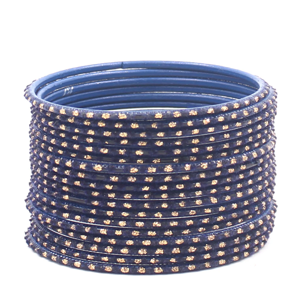 Set of 24 Velvet Bangles with Golden Boond by Leshya - Image 8