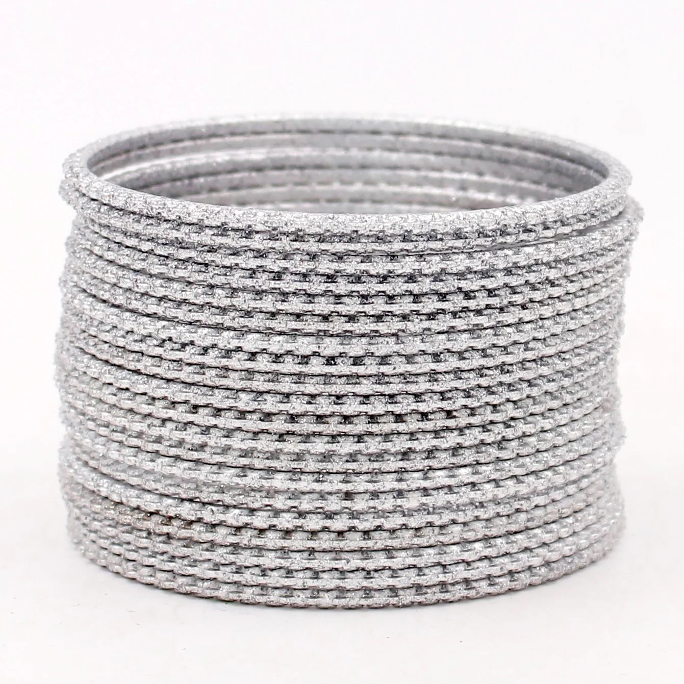 Set of 24 Zardozi Bangles with Glitter and Lehar Shape by Leshya - Image 12
