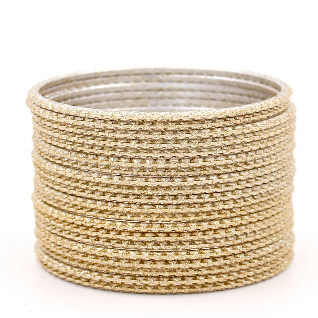 Set of 24 Zardozi Bangles with Glitter and Lehar Shape by Leshya - Image 4