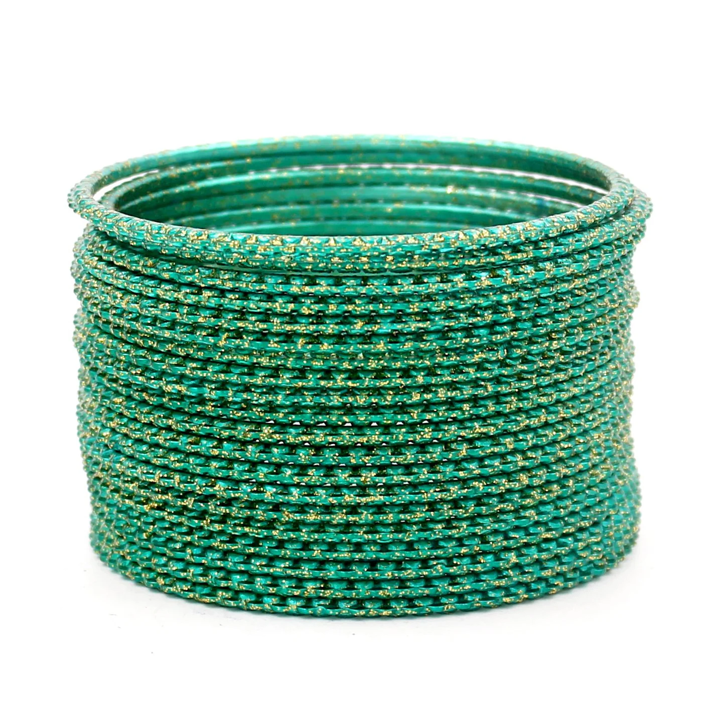 Set of 24 Zardozi Bangles with Glitter and Lehar Shape by Leshya - Image 8