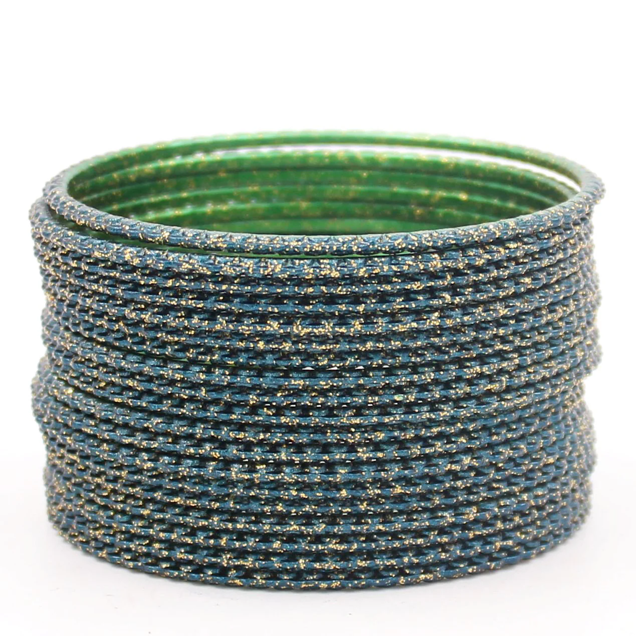 Set of 24 Zardozi Bangles with Glitter and Lehar Shape by Leshya - Image 9