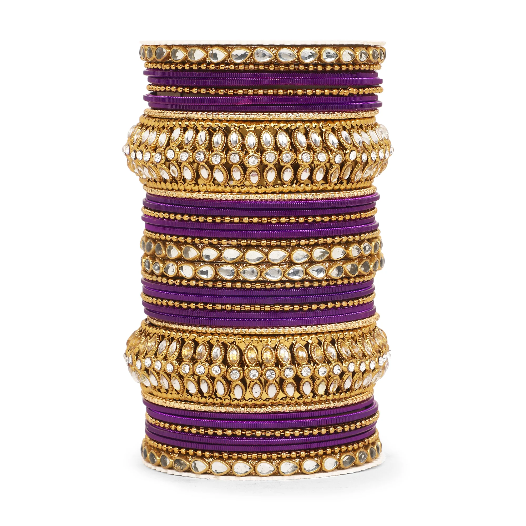 Set of 34 Shining Kundan bangle set by Leshya - Image 11