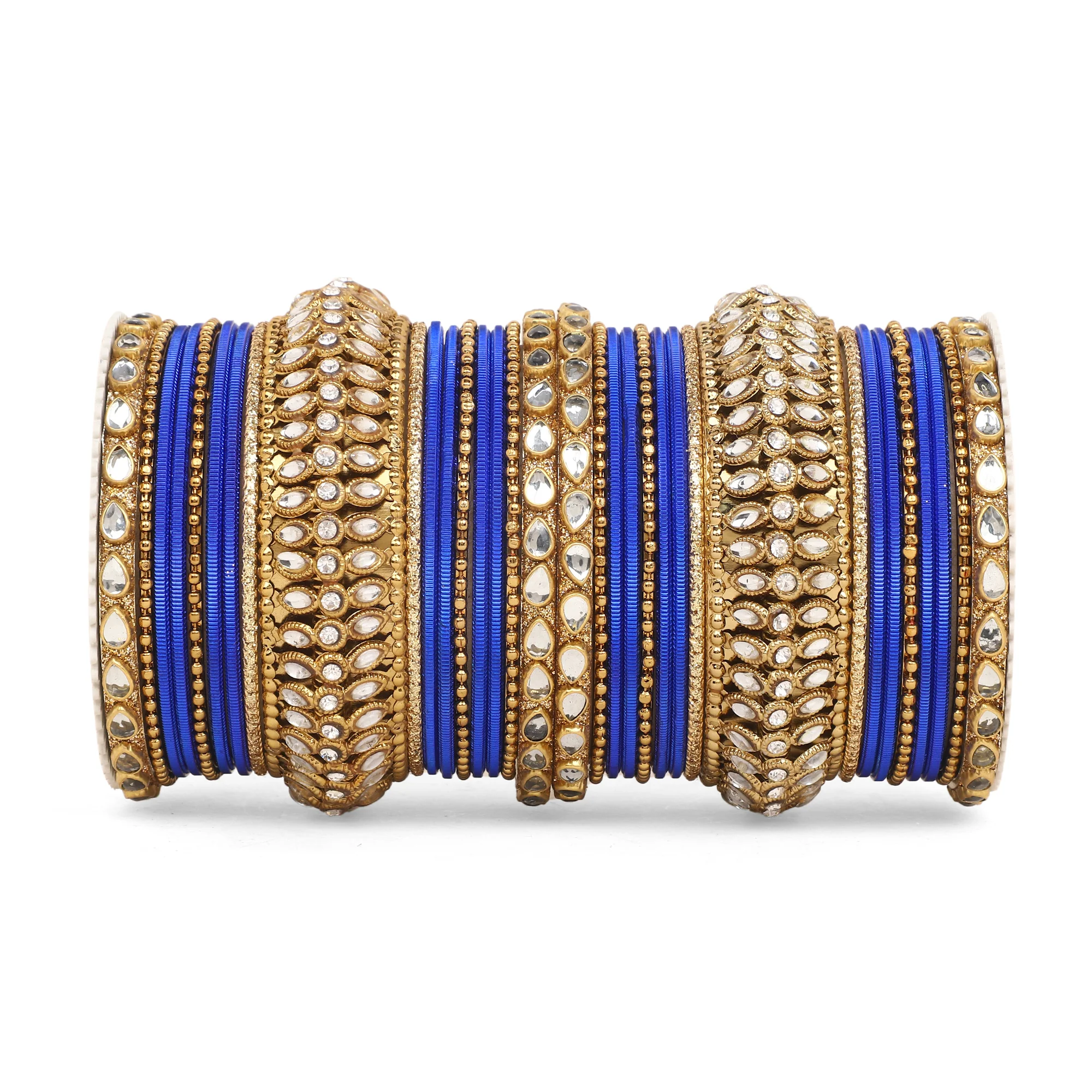 Set of 34 Shining Kundan bangle set by Leshya - Image 12