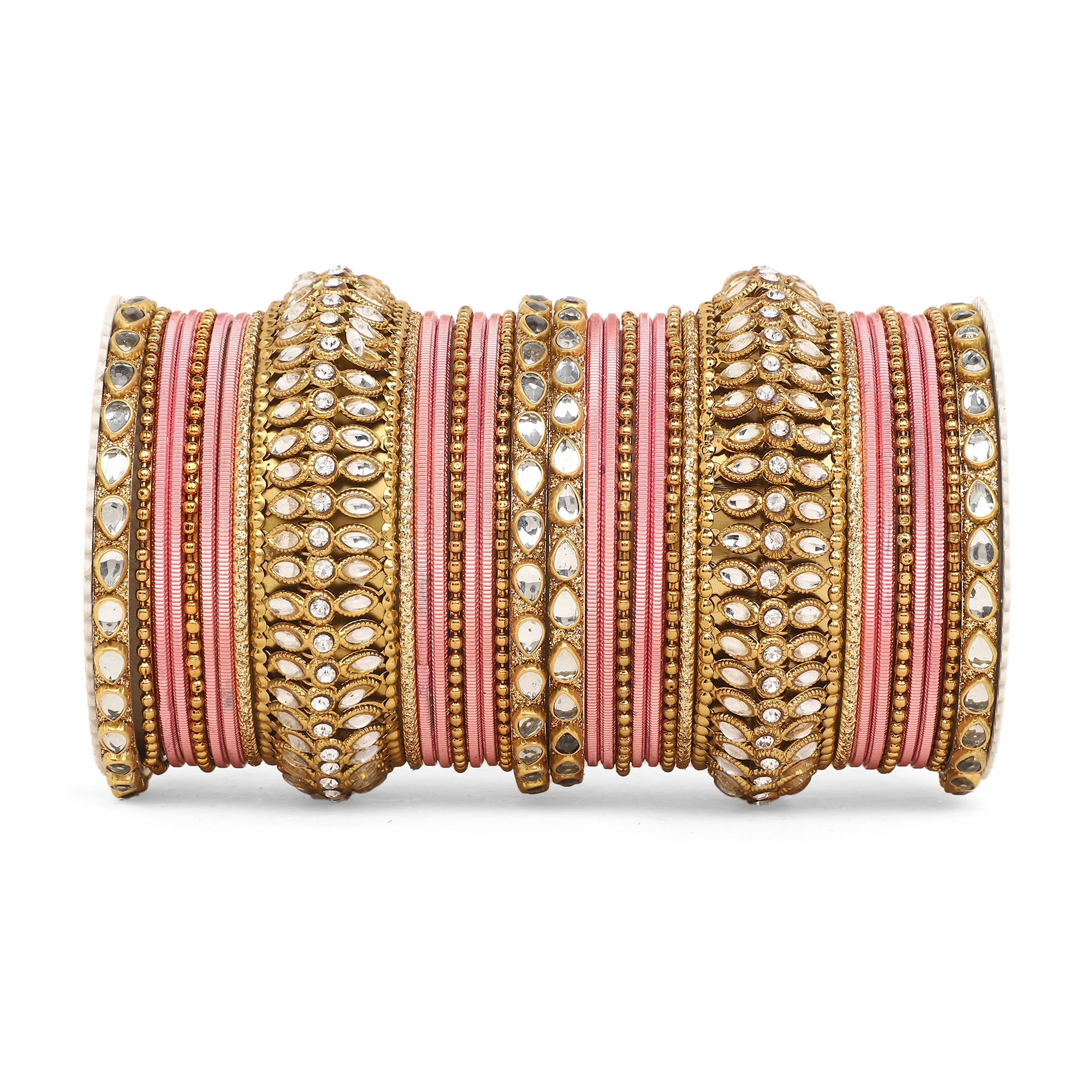 Set of 34 Shining Kundan bangle set by Leshya - Image 13