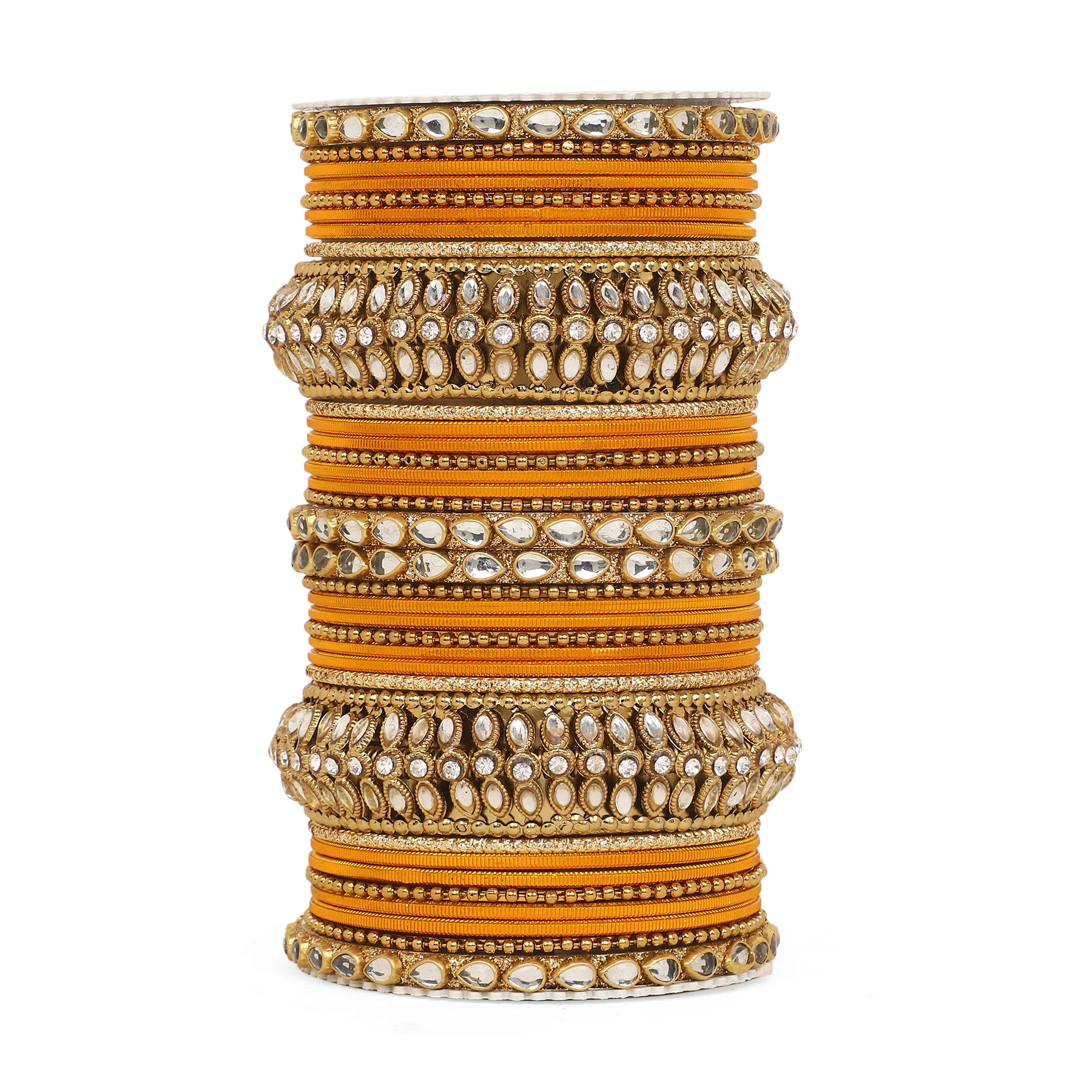 Set of 34 Shining Kundan bangle set by Leshya - Image 4