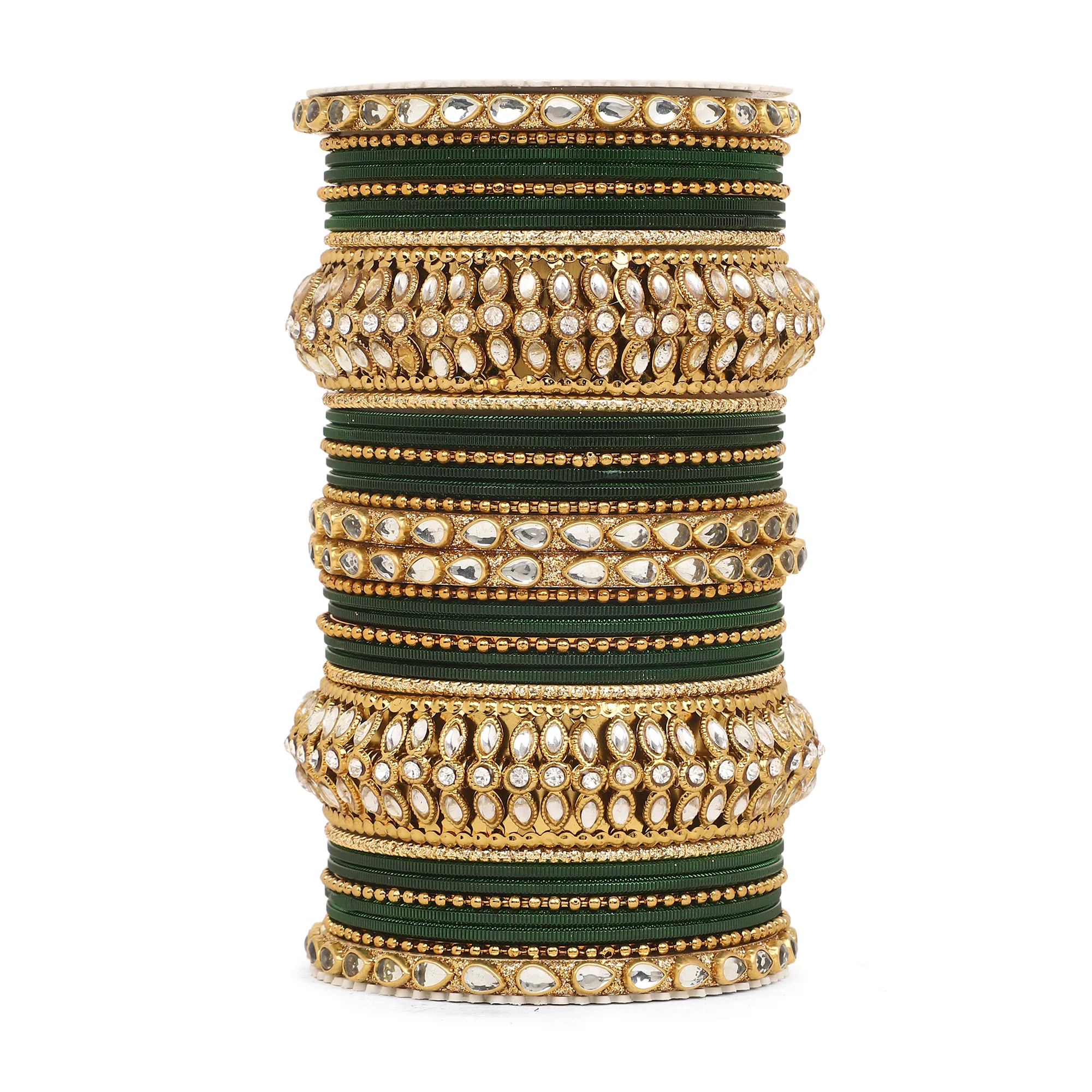 Set of 34 Shining Kundan bangle set by Leshya - Image 5