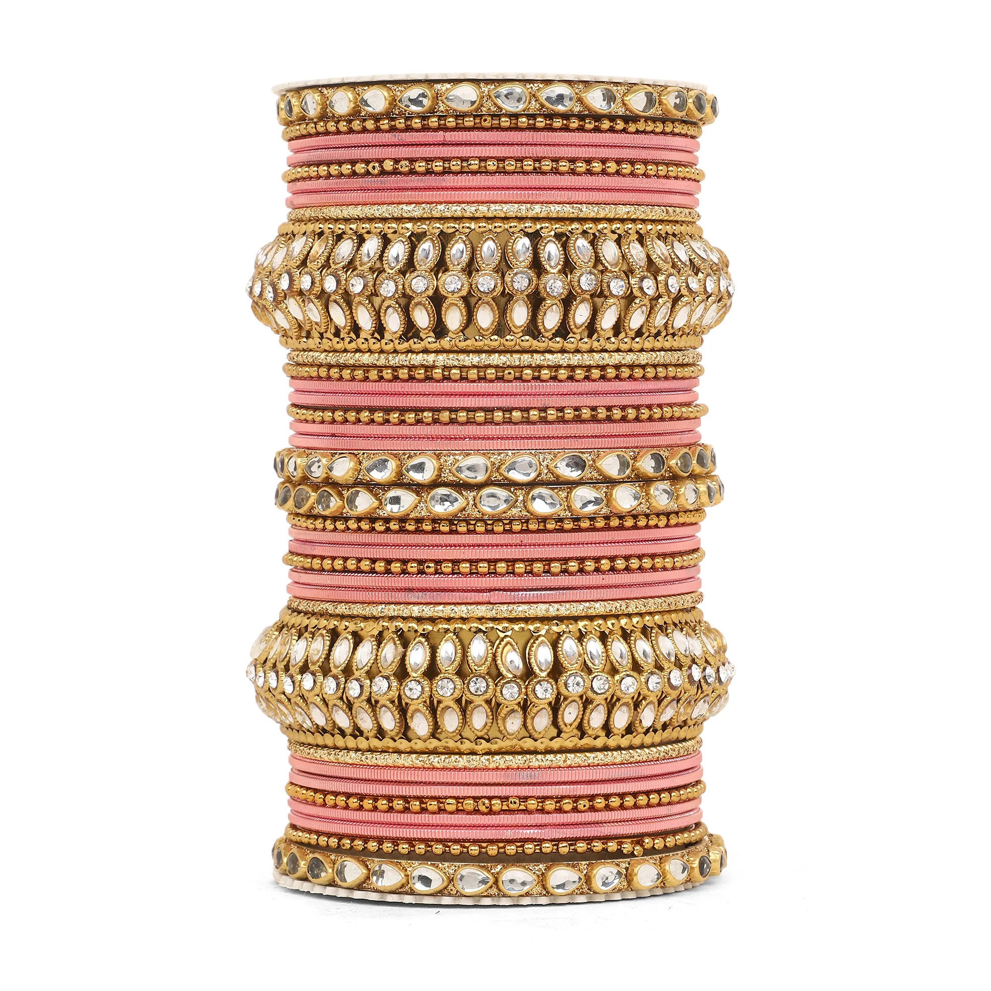 Set of 34 Shining Kundan bangle set by Leshya - Image 6