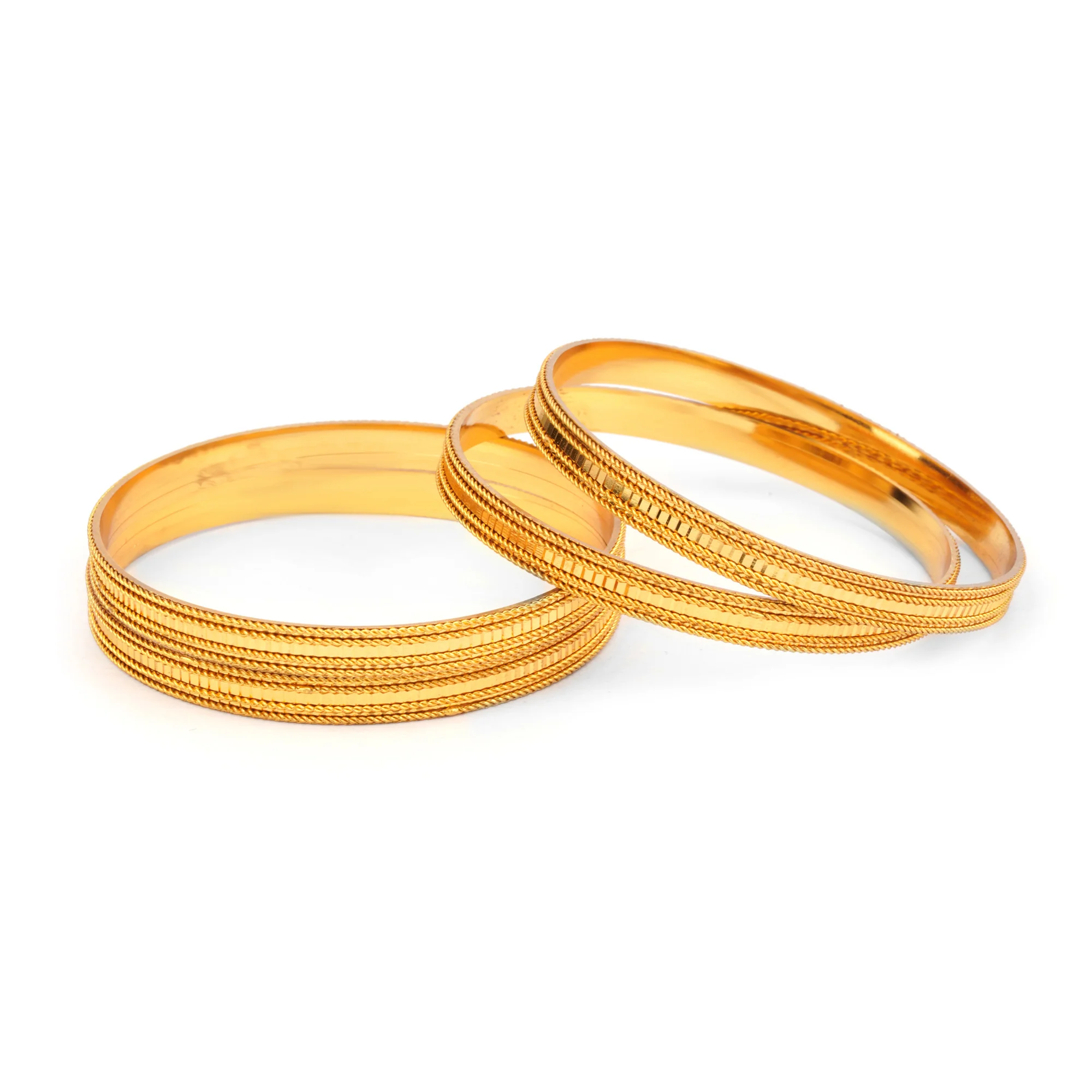 Set of 4 Golden Kada With Intricate Border for Dailywear by Leshya - Image 2