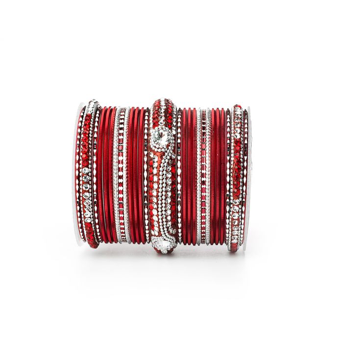 Set of 54 Shinning Metal Lac bangle set by Leshya - Image 12