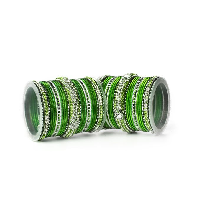 Set of 54 Shinning Metal Lac bangle set by Leshya - Image 19