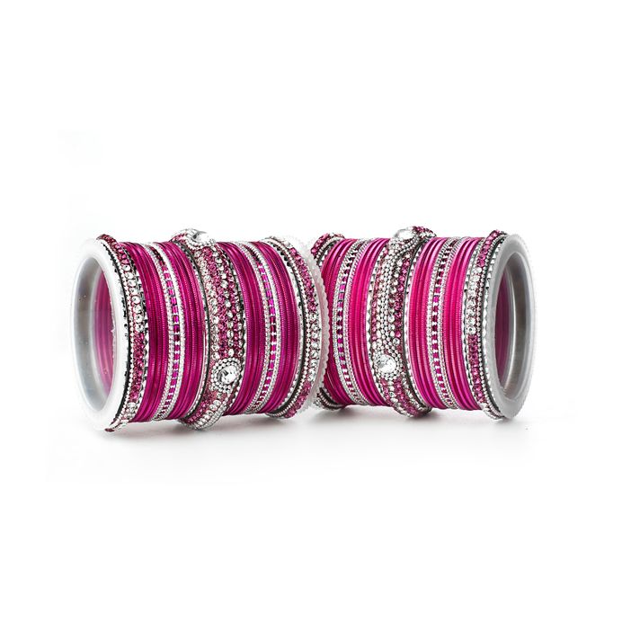 Set of 54 Shinning Metal Lac bangle set by Leshya - Image 2